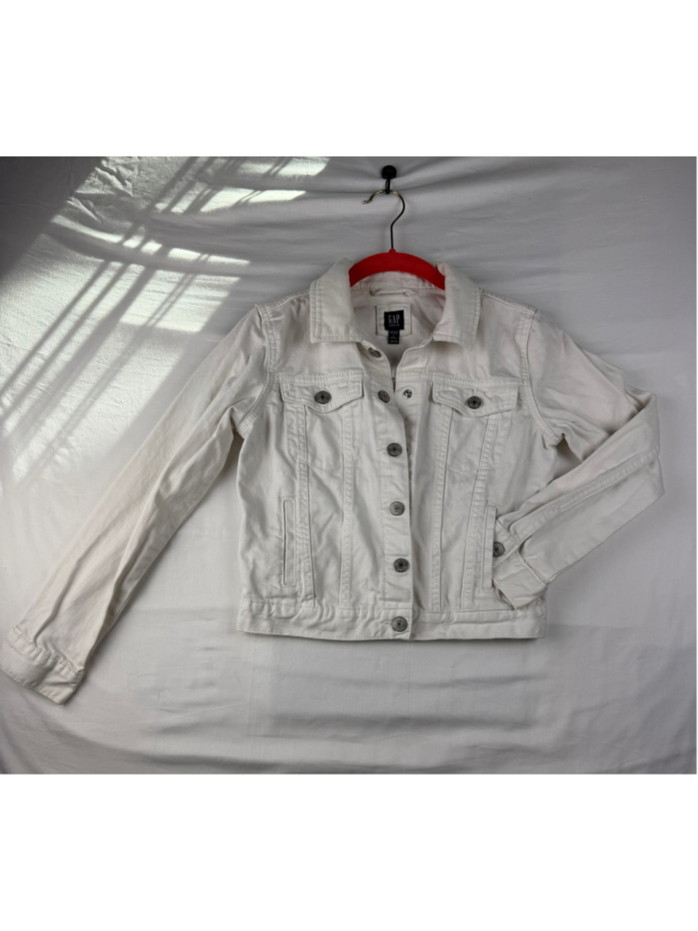 Gap Kids Denim Trucker Jean Jacket White Size Girls XL (12-13) Classic Button
